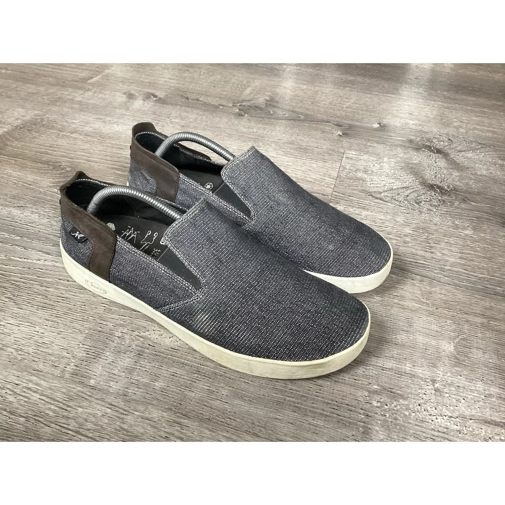 Chaco Davis Mens Size 10.5 Black Canvas Slip On Shoes Casual J106355